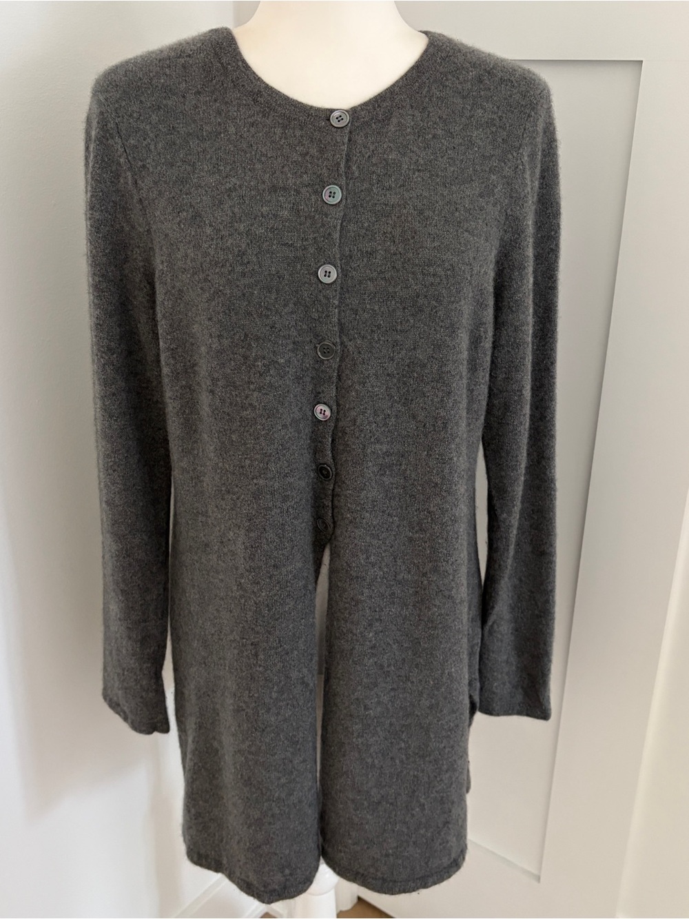 Cashmere by Charter Club 100% Cashmere Long Cardigan Sweater Gray XL 2-Ply*64